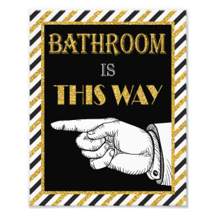 Bathroom Direction Sign (Left) - 8" x 10" Print