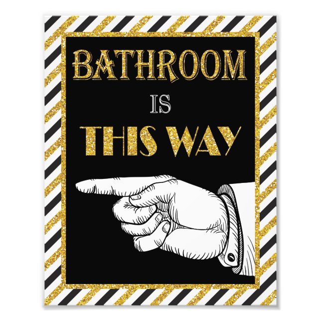 Bathroom Direction Sign (Left) - 8" x 10" Print (Front)
