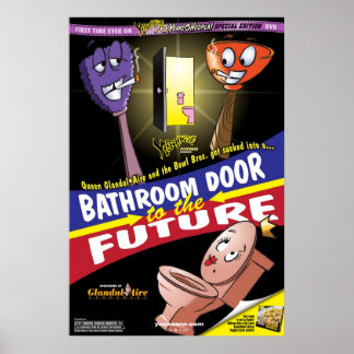 Bathroom Door to the Future Poster