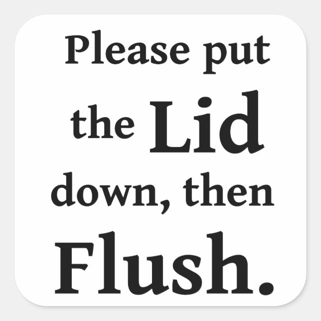 Bathroom Flush Square Sticker (Front)