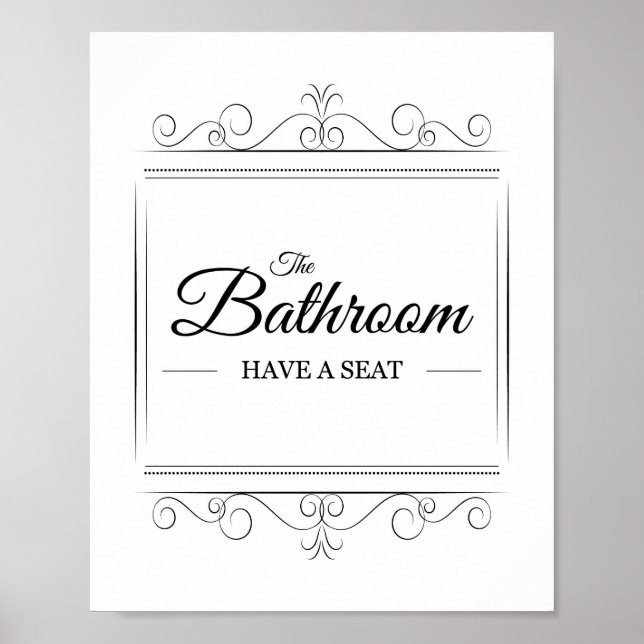 Bathroom Have A Seat Funny Vintage Bathroom Sign (Front)