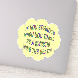Bathroom Humour Be Sweetie Wipe Seatie Stickers