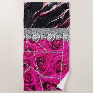 Bathroom Interior Design Home Black Glitter Marble Beach Towel