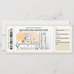 Bathroom Makeover Gift Certificate Invitation