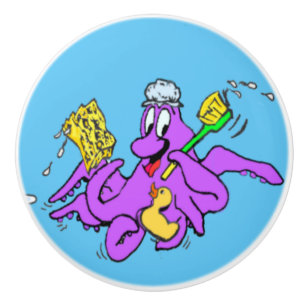 Bathroom Octopus Customisable Ceramic Pull