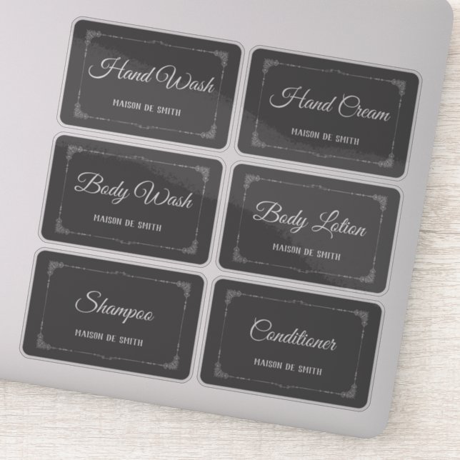 Bathroom Organisation Dispenser Labels Stickers (Detail)