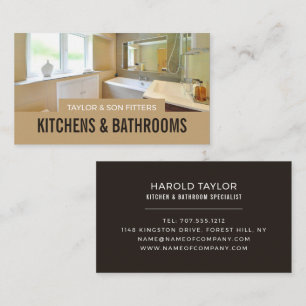Bathroom Portrait, Kitchen & Bathroom Fitter Business Card