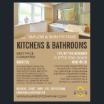 Bathroom Portrait, Kitchen & Bathroom Fitter Flyer<br><div class="desc">Bathroom Portrait,  Kitchen & Bathroom Fitter Company Advertising Flyer by The Business Card Store.</div>