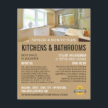 Bathroom Portrait, Kitchen & Bathroom Fitter Flyer<br><div class="desc">Bathroom Portrait,  Kitchen & Bathroom Fitter Company Advertising Flyer by The Business Card Store.</div>