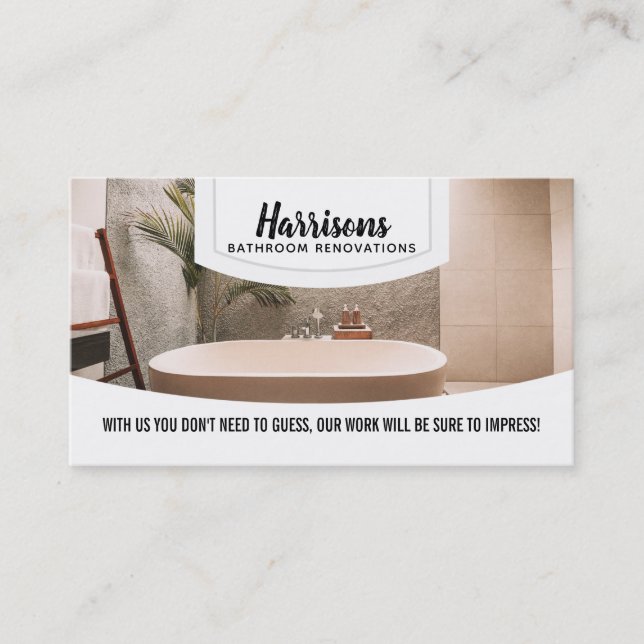 Bathroom Renovations Slogans Business Cards (Front)