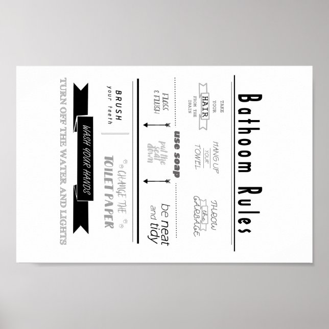 bathroom rules poster (Front)