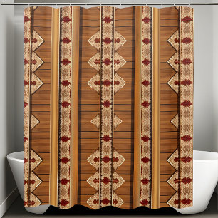 Bathroom Shower Curtain Rustic Vertical Style