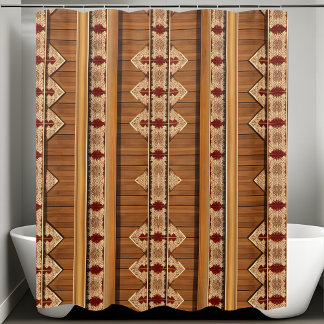 Bathroom Shower Curtain Rustic Vertical Style