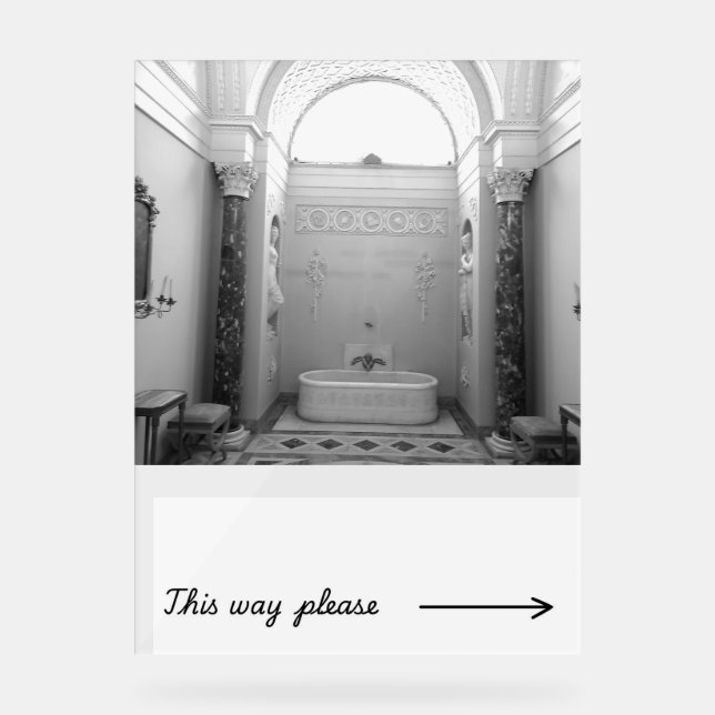 Bathroom sign with original photograph from travel (Front)