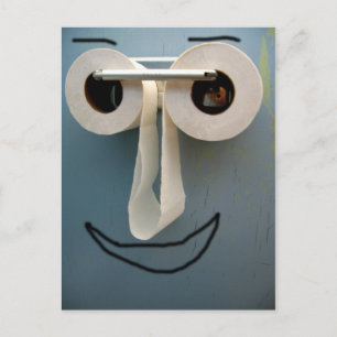 bathroom smile postcard