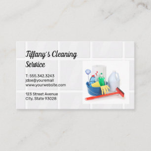 Bathroom Tiles   Maid Cleaning Supplies Business Card