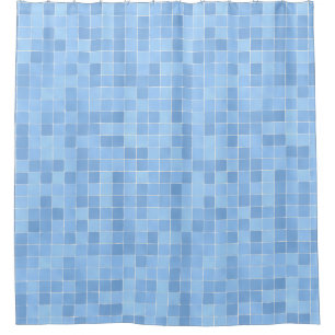 Bathroom tiles shower curtain