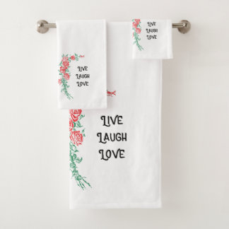 Bathroom towel set Live Laugh Love Guest Bathroom