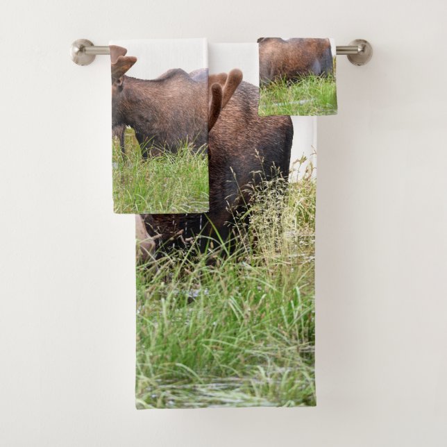 Bathroom Towel Set  of moose (Insitu)