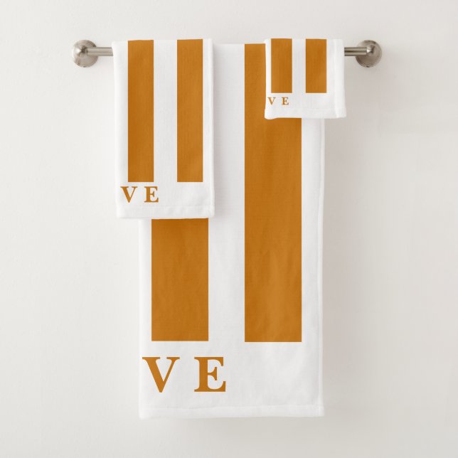 Bathroom Towel Set  - Orange&White (Insitu)