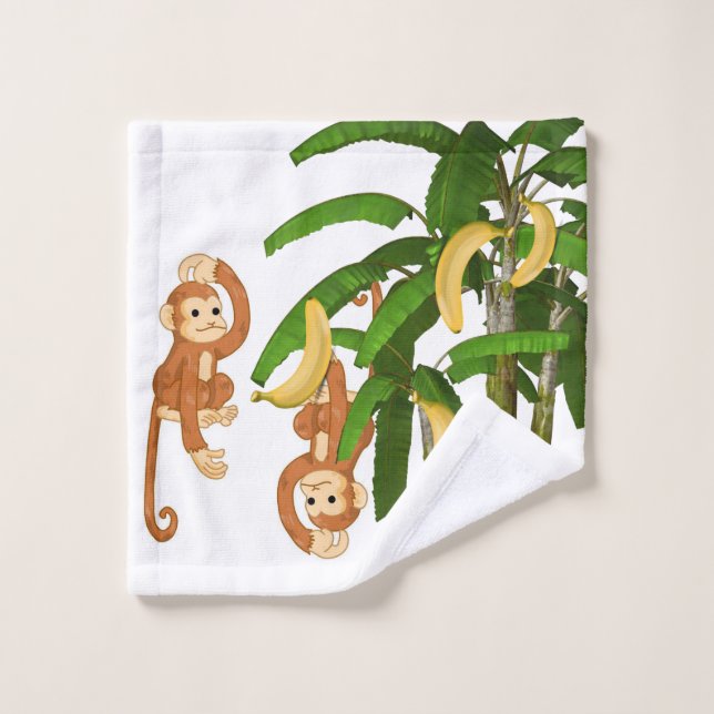 Bathroom Towel Sets Brown Monkeys (Wash Cloth)