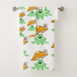 Bathroom Towel Sets Butterfly Mushroom Frog 