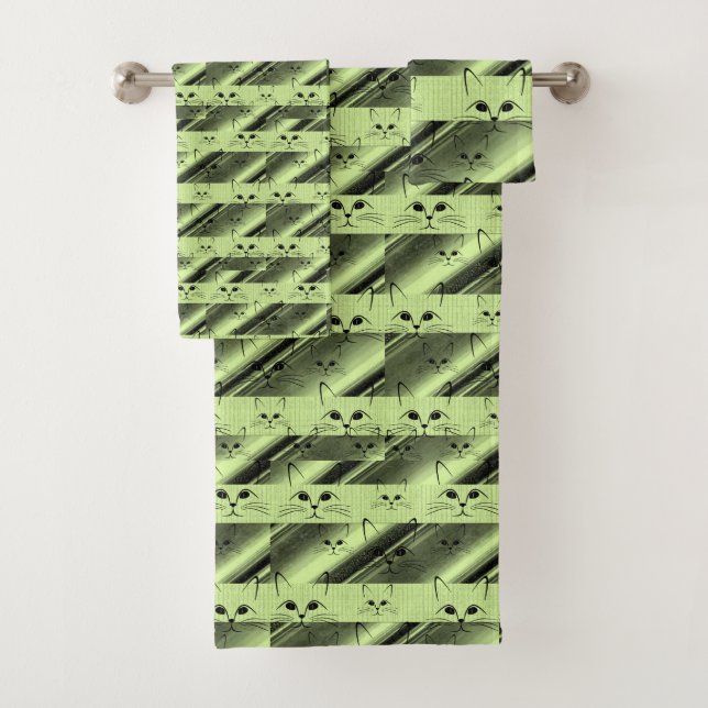 Bathroom Towel Sets Cats (Insitu)