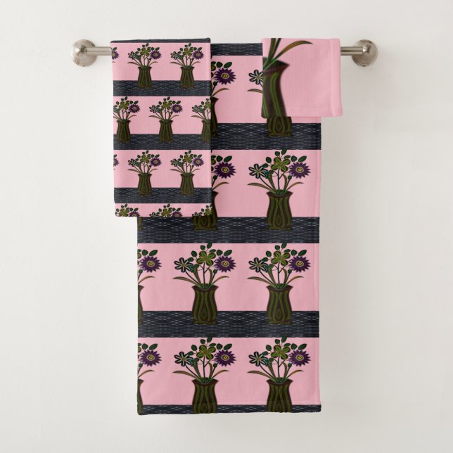 Bathroom Towel Sets Floral (Insitu)