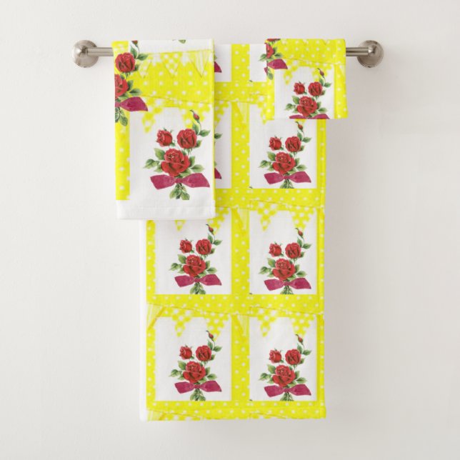 Bathroom Towel Sets Floral (Insitu)