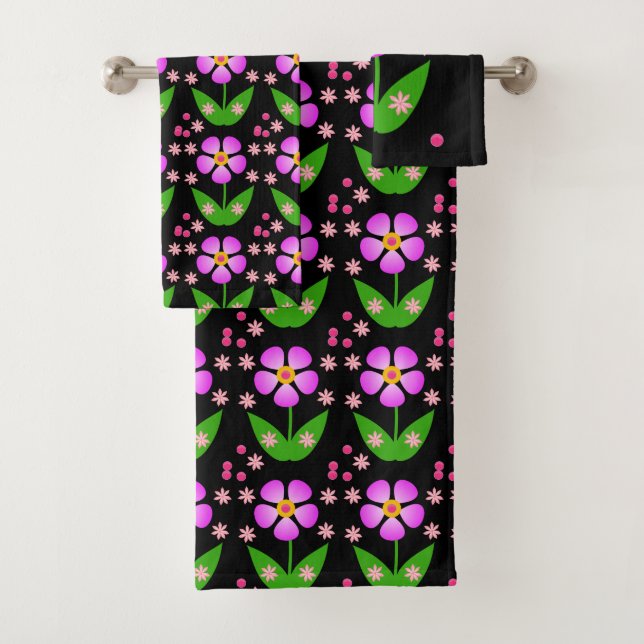 Bathroom Towel Sets Floral (Insitu)