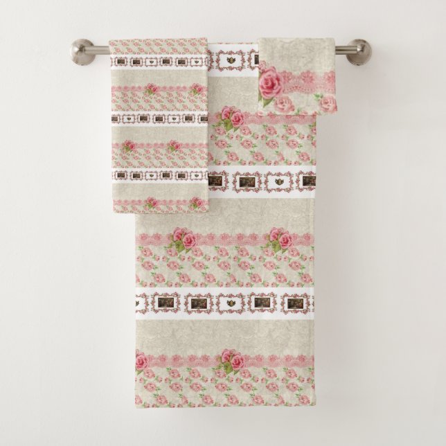 Bathroom Towel Sets Floral (Insitu)