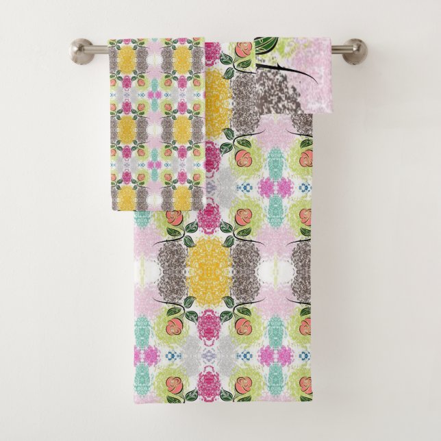 Bathroom Towel Sets Floral (Insitu)