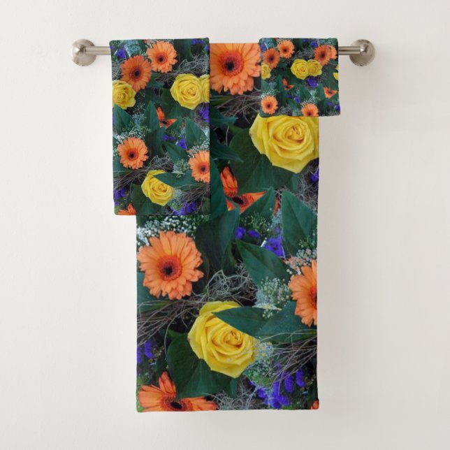 Bathroom Towel Sets Floral (Insitu)