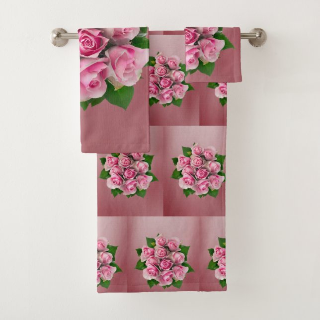 Bathroom Towel Sets Floral (Insitu)