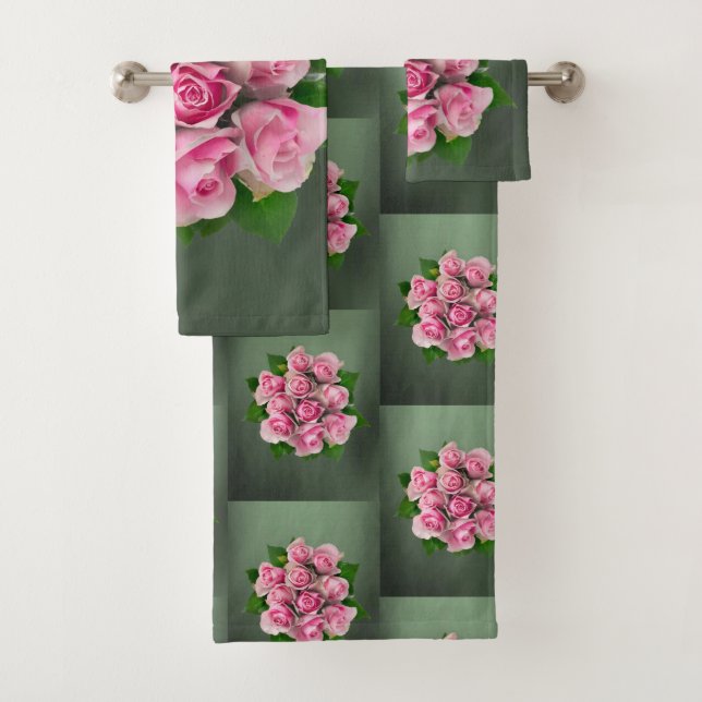 Bathroom Towel Sets Floral (Insitu)