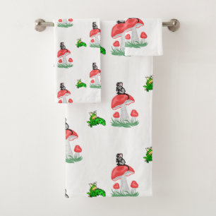 Bathroom Towel Sets Frog Mice Mushroom 