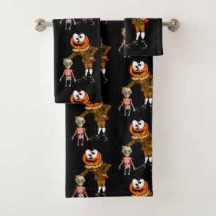 Bathroom Towel Sets Halloween, Pumpkin