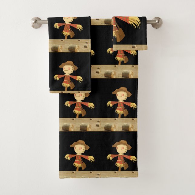 Bathroom Towel Sets Halloween, Scarecrow (Insitu)