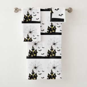 Bathroom Towel Sets Halloween, Spider