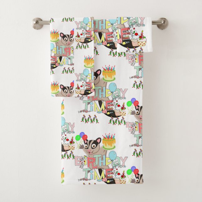 Bathroom Towel Sets Happy Birthday Possum Cake  (Insitu)