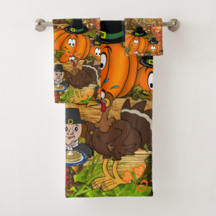 Bathroom Towel Sets Happy Thanksgiving Day