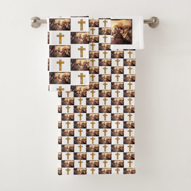 Bathroom Towel Sets Jesus (Insitu)