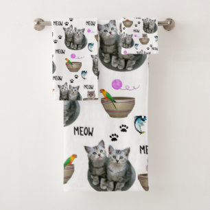 Bathroom Towel Sets Kittens Cats