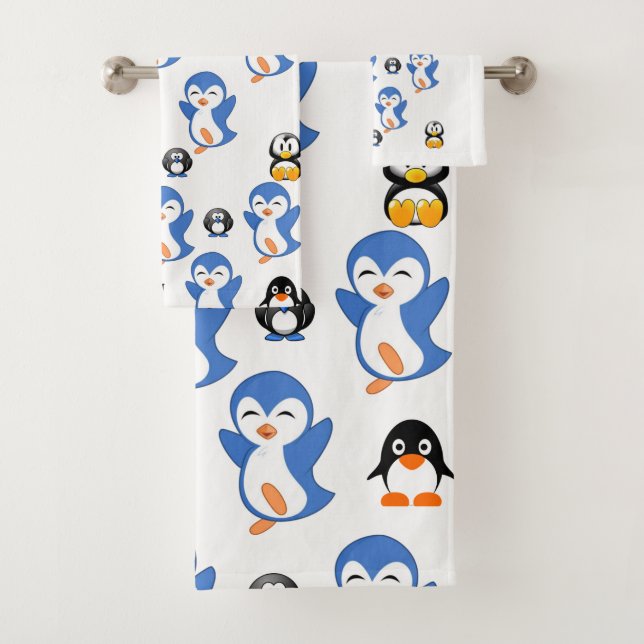 Bathroom Towel Sets Penguin (Insitu)