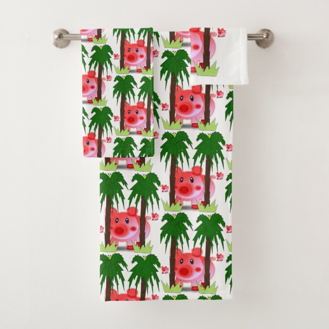 Bathroom Towel Sets Pigs (Insitu)