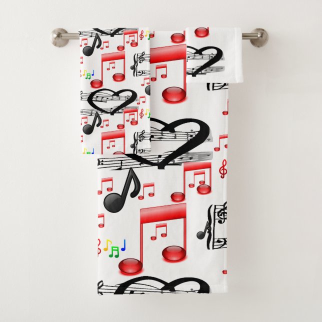 Bathroom Towel Sets Rock Music (Insitu)