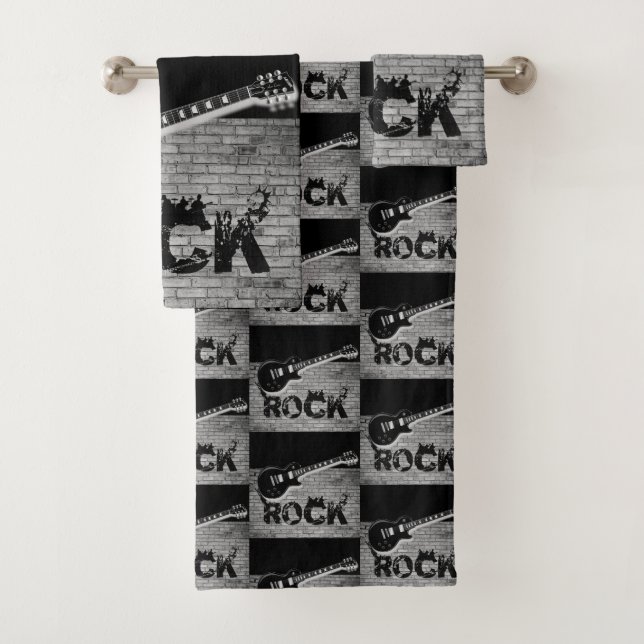 Bathroom Towel Sets Rock Music (Insitu)