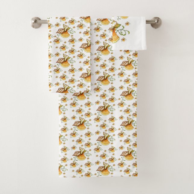 Bathroom Towel Sets Seashells (Insitu)