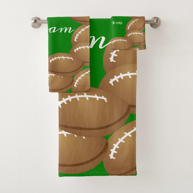 Bathroom Towel Sets Sports Football (Insitu)