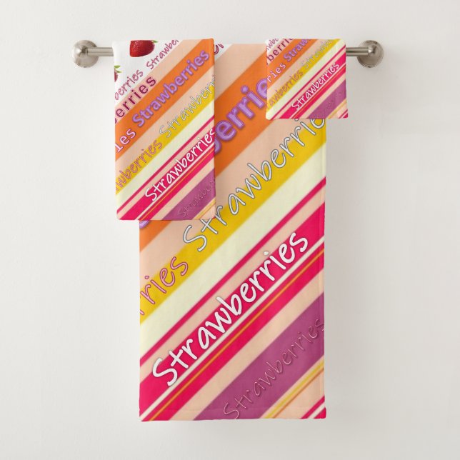Bathroom Towel Sets Strawberries (Insitu)